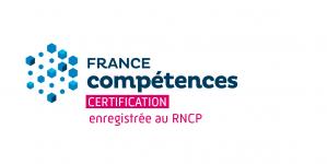 Logo de France Compétences, avec la mention &quot;Certification enregistrée au RNCP&quot;.