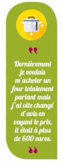 Illustration : dernièrement je voulais m'acheter un four totalement parlant mais j'ai vite changé d'avis en voyant le prix, il était à plus de 600 euros